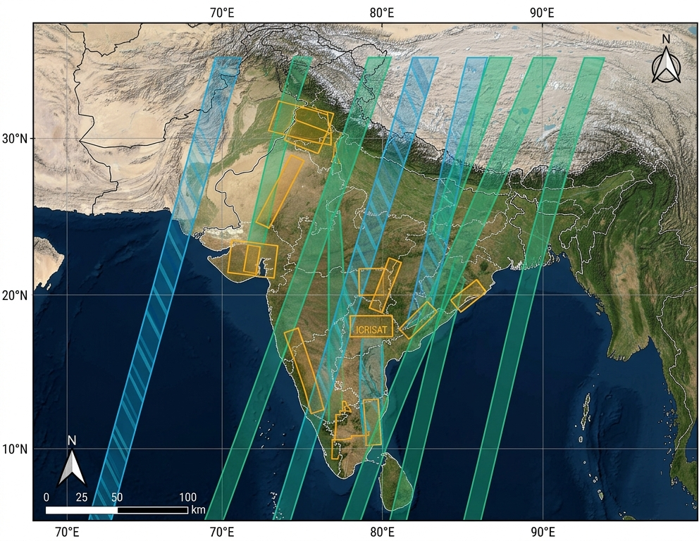 Indian Landmass Hyperspectral Coverage Map